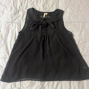 Frenchi Navy Sleeveless Sheer Top